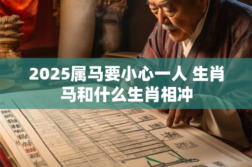 2025属马要小心一人 生肖马和什么生肖相冲