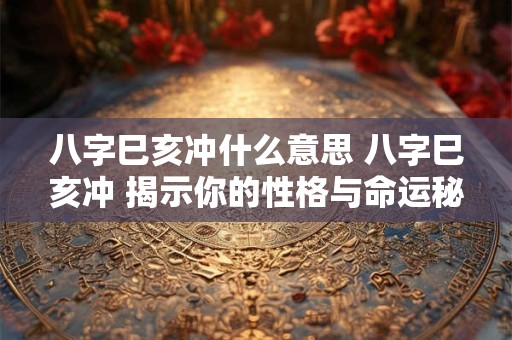 八字巳亥冲什么意思 八字巳亥冲 揭示你的性格与命运秘密！