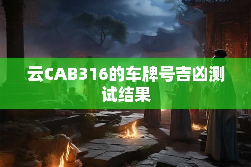 云CAB316的车牌号吉凶测试结果