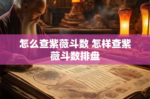 怎么查紫薇斗数 怎样查紫薇斗数排盘