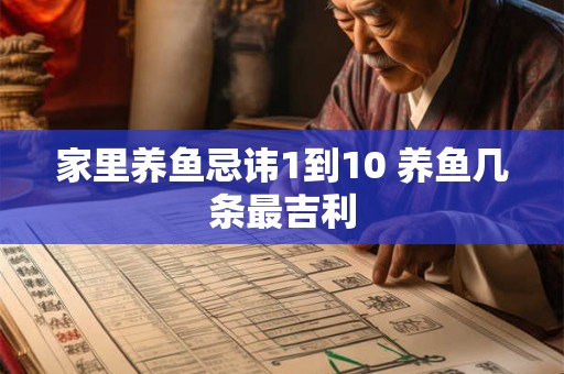 家里养鱼忌讳1到10 养鱼几条最吉利