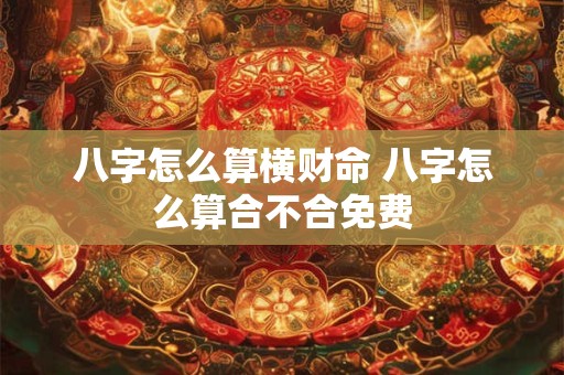八字怎么算横财命 八字怎么算合不合免费