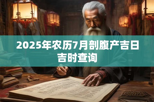 2025年农历7月剖腹产吉日吉时查询