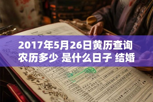 2017年5月26日黄历查询 农历多少 是什么日子 结婚吉时