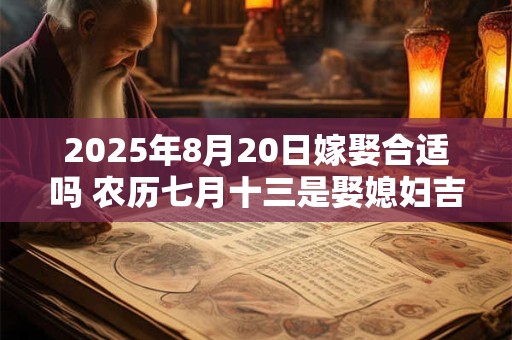 2025年8月20日嫁娶合适吗 农历七月十三是娶媳妇吉日吗