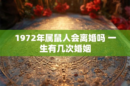 1972年属鼠人会离婚吗 一生有几次婚姻
