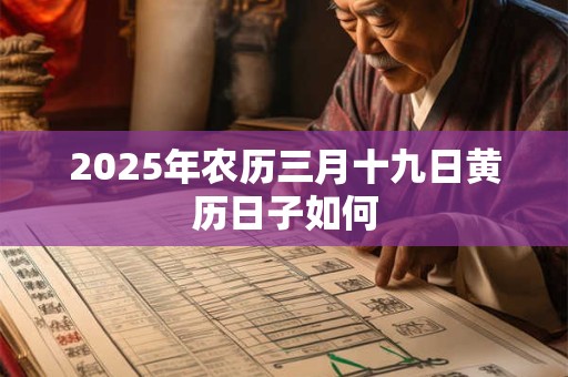 2025年农历三月十九日黄历日子如何
