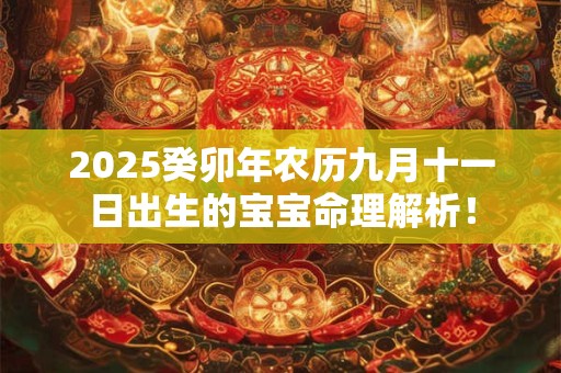 2025癸卯年农历九月十一日出生的宝宝命理解析！