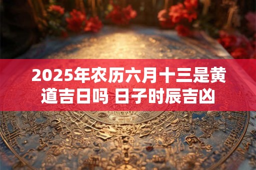 2025年农历六月十三是黄道吉日吗 日子时辰吉凶