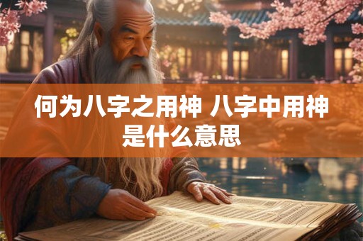 何为八字之用神 八字中用神是什么意思