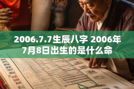 2006.7.7生辰八字 2006年7月8日出生的是什么命