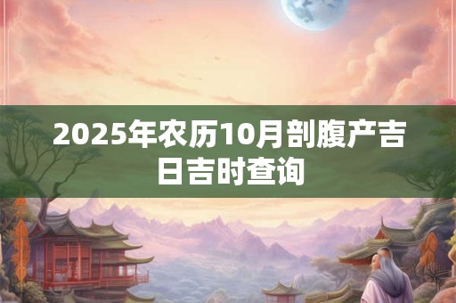 2025年农历10月剖腹产吉日吉时查询