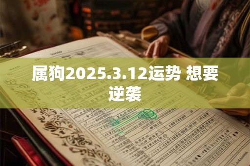 属狗2025.3.12运势 想要逆袭