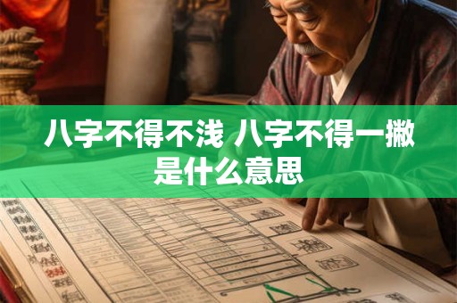 八字不得不浅 八字不得一撇是什么意思