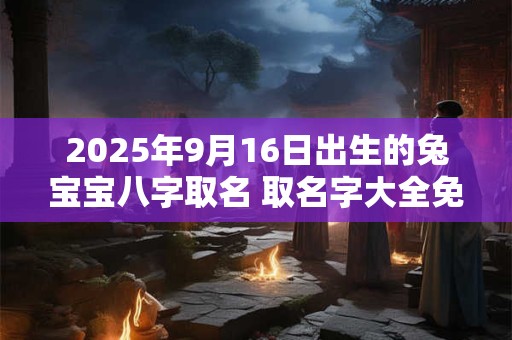2025年9月16日出生的兔宝宝八字取名 取名字大全免费查询