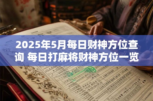 2025年5月每日财神方位查询 每日打麻将财神方位一览表