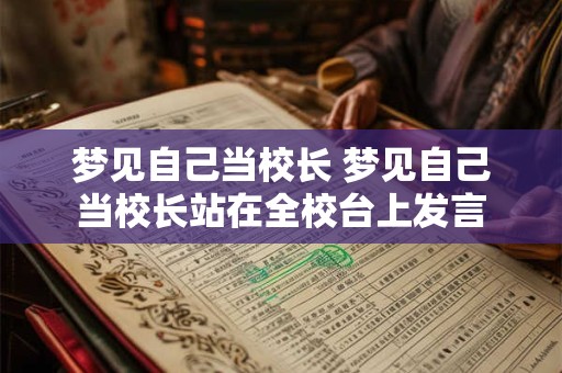 梦见自己当校长 梦见自己当校长站在全校台上发言