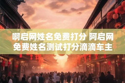 啊启网姓名免费打分 阿启网免费姓名测试打分滴滴车主