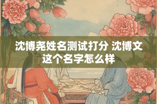 沈博尧姓名测试打分 沈博文这个名字怎么样