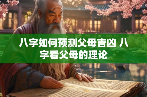 八字如何预测父母吉凶 八字看父母的理论