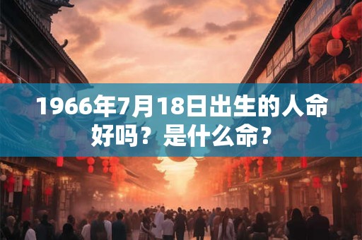 1966年7月18日出生的人命好吗？是什么命？