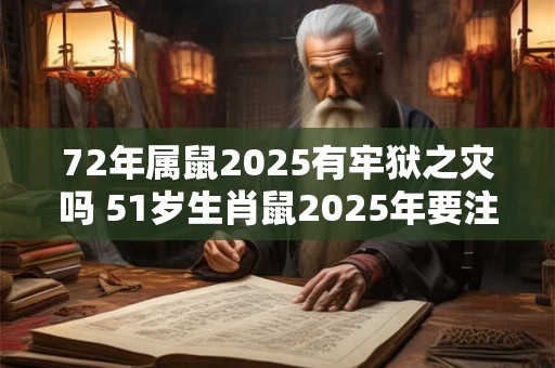 72年属鼠2025有牢狱之灾吗 51岁生肖鼠2025年要注意什么