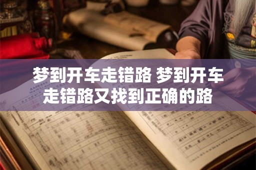 梦到开车走错路 梦到开车走错路又找到正确的路