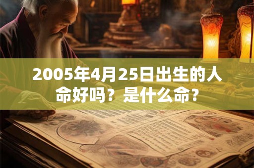 2005年4月25日出生的人命好吗？是什么命？