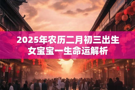 2025年农历二月初三出生女宝宝一生命运解析