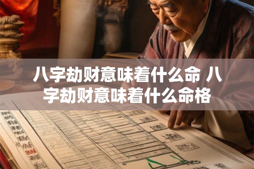 八字劫财意味着什么命 八字劫财意味着什么命格