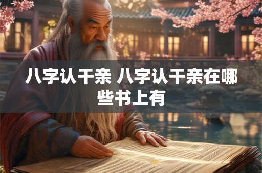 八字认干亲 八字认干亲在哪些书上有