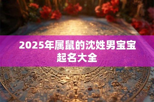2025年属鼠的沈姓男宝宝起名大全