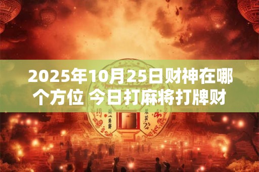2025年10月25日财神在哪个方位 今日打麻将打牌财运方位！