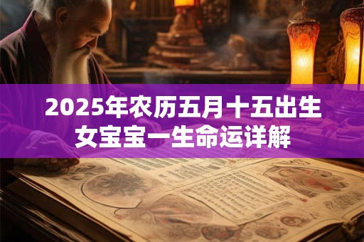 2025年农历五月十五出生女宝宝一生命运详解