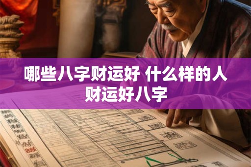 哪些八字财运好 什么样的人财运好八字