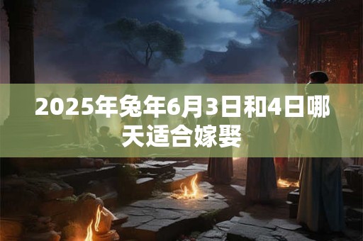 2025年兔年6月3日和4日哪天适合嫁娶