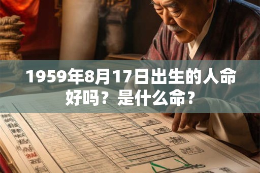 1959年8月17日出生的人命好吗？是什么命？