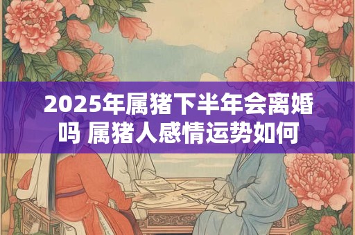 2026年属猪下半年会离婚吗 属猪人感情运势如何