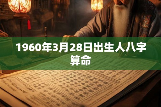 1960年3月28日出生人八字算命