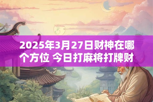 2025年3月27日财神在哪个方位 今日打麻将打牌财神方位！