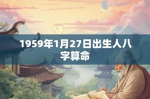 1959年1月27日出生人八字算命
