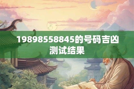 19898558845的号码吉凶测试结果