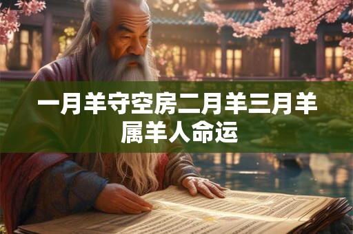 一月羊守空房二月羊三月羊 属羊人命运