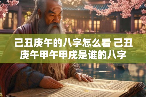 己丑庚午的八字怎么看 己丑庚午甲午甲戌是谁的八字