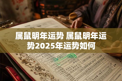 属鼠明年运势 属鼠明年运势2025年运势如何