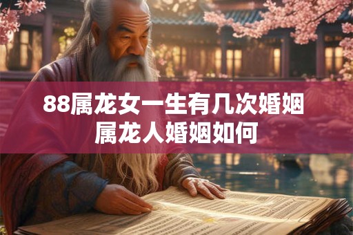 88属龙女一生有几次婚姻 属龙人婚姻如何