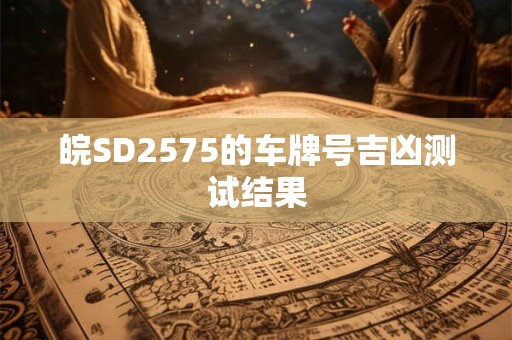 皖SD2575的车牌号吉凶测试结果