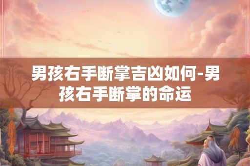 男孩右手断掌吉凶如何-男孩右手断掌的命运