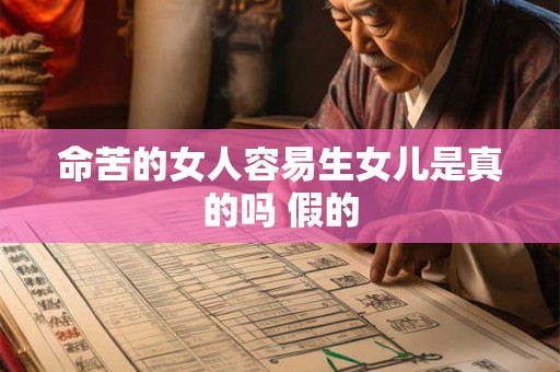 命苦的女人容易生女儿是真的吗 假的