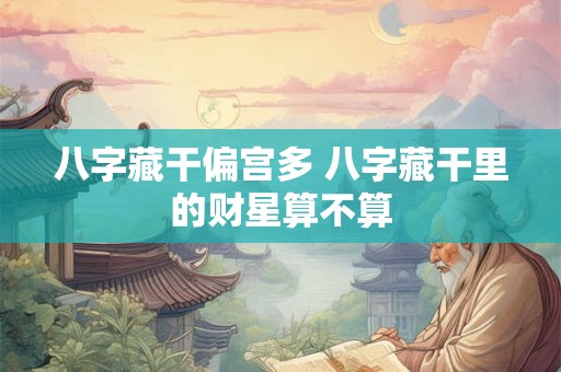 八字藏干偏宫多 八字藏干里的财星算不算